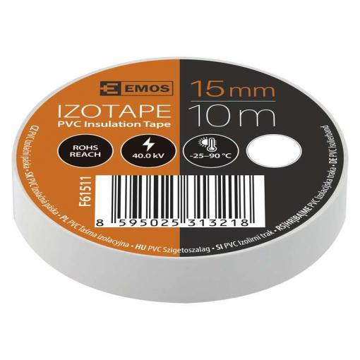 Emos Izolačná páska PVC 15mm / 10m biela - Izolačná páska