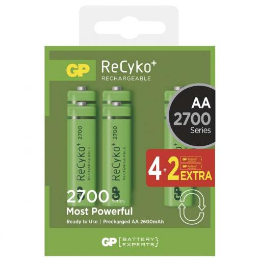 GP ReCyko+ HR6 (AA) 2600mAh 4+2ks - Nabíjacie batérie