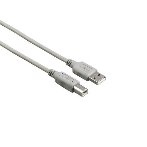 Hama USB kábel typ A-B 1.5m šedý nebalený - Kábel USB do tlačiarne A-B
