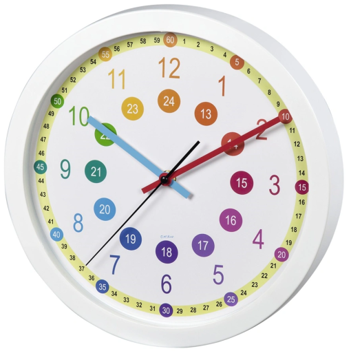 Hama - Easy Learning, detské nástenné hodiny, priemer 30 cm, tichý chod
