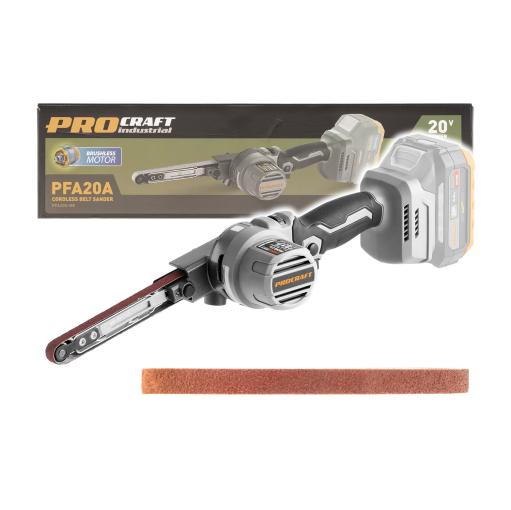 Procraft Industrial PFA20A-bb - Akumulátorová pásová brúska bez batérie a nabíjačky