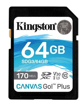 Kingston Canvas Go Plus SDXC 64GB class 10 UHS-I (r170MB,w70MB) - Pamäťová karta SD