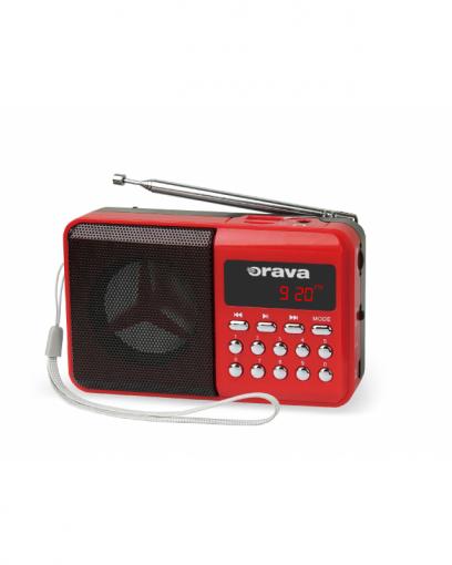 Orava RP-141 R červený - Prenosný rádioprijímač s FM tunerom