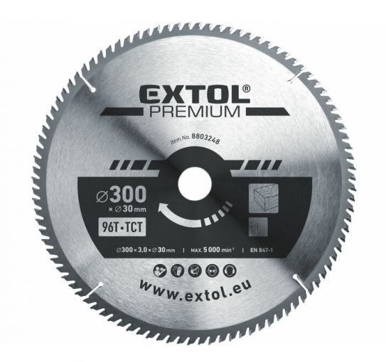 EXTOL - Kotúč pílový s SK plátkami, 300x2,2x30mm, 96z