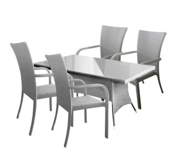 Hecht RATTAN SET 4 - Set záhradného nábytku stôl + 4 stoličky, umelý ratan