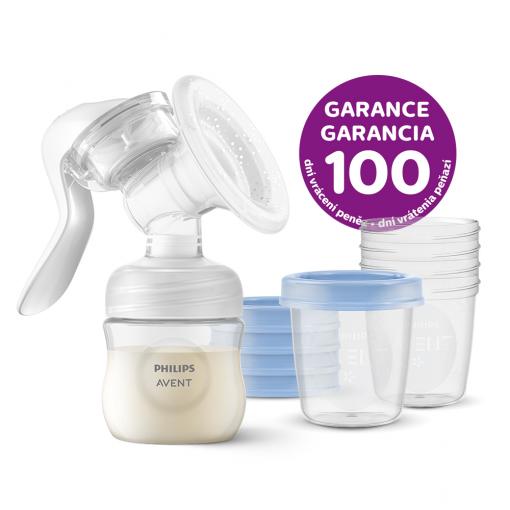 Philips AVENT Odsávačka materského mlieka manuálna + VIA 180 ml 5 ks