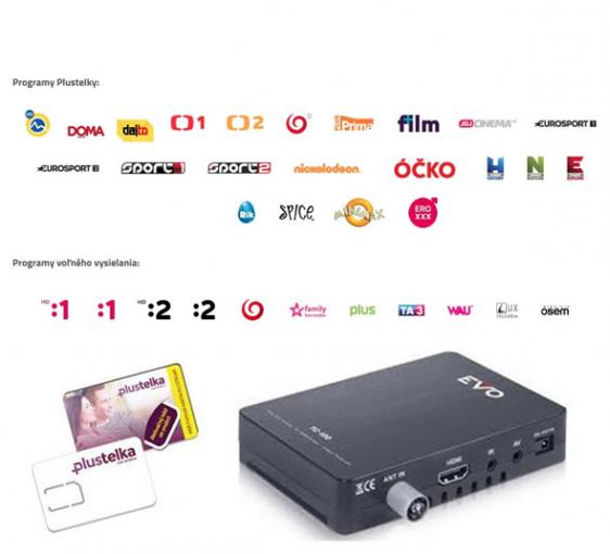 EVO TC300 + KARTA PLUSTELKA set. - DVB-T2 prijimac+ karta plustelka