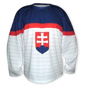 Dres Slovensko s hymnou, biely veľkosť L - Hokejový dres