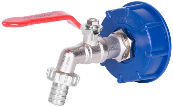 Strend Pro 256929 - Sada MOSADZNÝ ventil 1/2" (Zn redukcia 3/4") + plastová redukcia 60 mm + výpust 3/4" , na IBC nádrž,