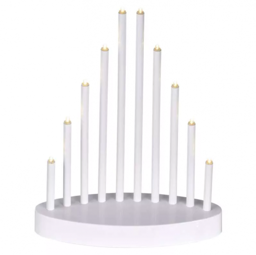 Emos LED svietnik biely, 24.5cm, 3xAA, vnútorný, teplá biela, časovač - Vianočná dekorácia