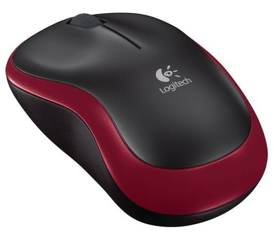 Logitech M185 červeno-čierna - Wireless optická myš