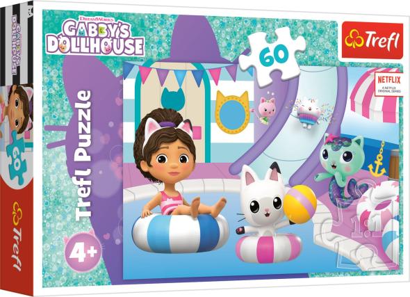 Trefl Trefl Puzzle 60 - Gabby pri bazéne / Universal Gabby's Dollhouse