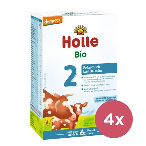 4x HOLLE Mlieko bio pokračovacie 2, 6m+ 600 g