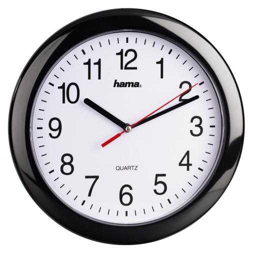 Hama - Nástenné hodiny PP-250 Quartz, čierne