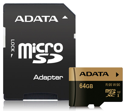ADATA XPG MicroSDXC 64GB UHS-I U3 Class 10 - Pamäťová karta + adaptér