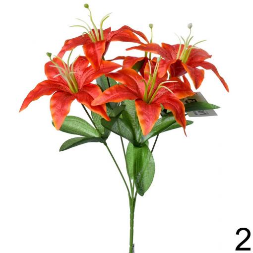 Kytica ľalia červená 36cm - Umelé kvety