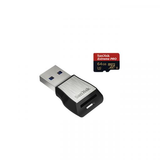 SanDisk Extreme Pro microSDXC 64GB Class 10 UHS-II U3 (r275/w100) - Pamäťová karta + USB 3.0 čítačka