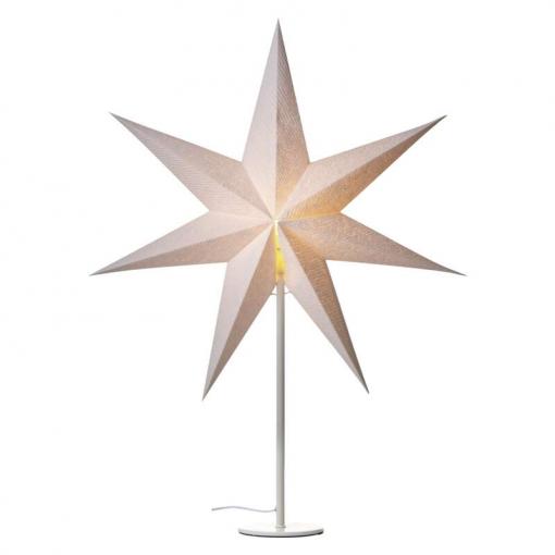 Emos LED hviezda papierová s bielym stojanom, biela, 67x45cm, vnútorná - Vianočná dekorácia