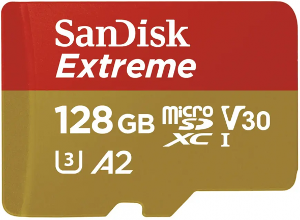 SanDisk Extreme MicroSDXC 128GB A2 C10 V30 UHS-I U3 (r170/w80) - Pamäťová karta + adaptér