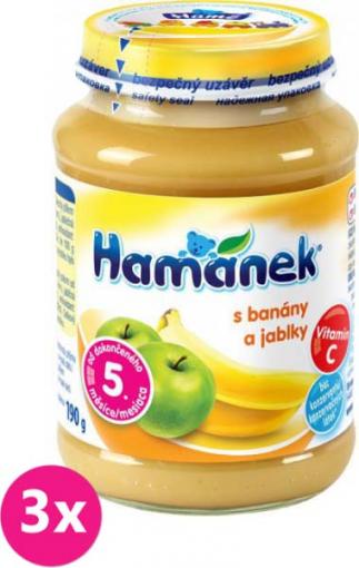 3x HAMÁNEK s Jablkom a banánom 190 g