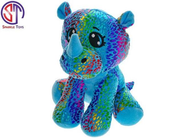 MIKRO -  Nosorožec Star Sparkle plyšový modrý 16cm sediaci - Plysová hracka