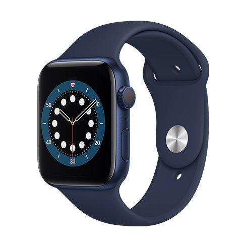 Apple Watch Series 6 GPS, 44mm Blue Aluminium Case with Deep Navy Sport Band - Smart hodinky