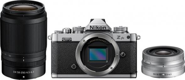 Nikon Z fc + 16–50mm VR + 50–250mm VR strieborný - Digitálny fotoaparát