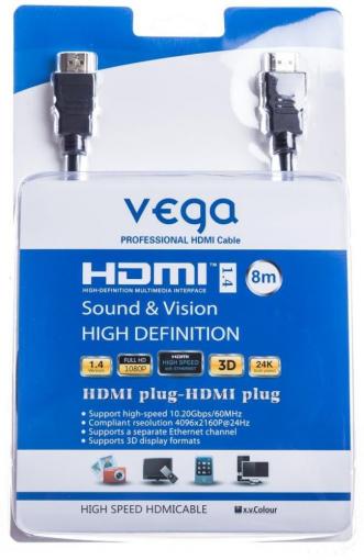 Vega AA-1068 HDMI kábel 8m čierny - Prepojovací kábel