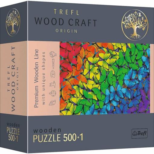 Trefl Trefl Drevené puzzle 501 - Dúhové motýle