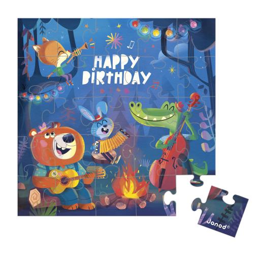Janod Janod Blahoželanie k narodeninám s puzzle Les