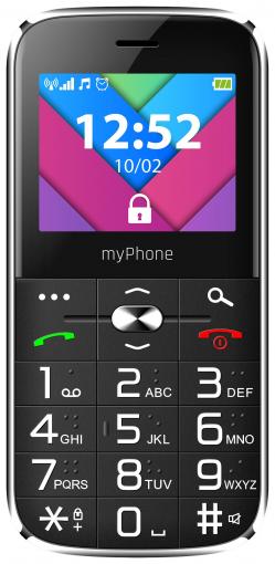 myPhone HALO C čierny - Mobilný telefón Senior s nabíjacím stojanom