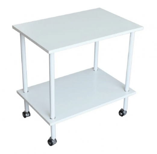 LABON matná biela - príručný stolík na kolieskach 60x40x61cm, biela matná