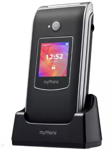 myPhone RUMBA2 čierny - Seniorský mobilný telefón s nabíjacím stojanom