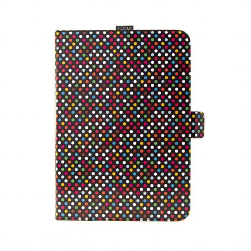 FIXED Novel so stojanom a vreckom pre stylus, PU koža, motív Rainbow Dots - Puzdro pre tablet 10.1