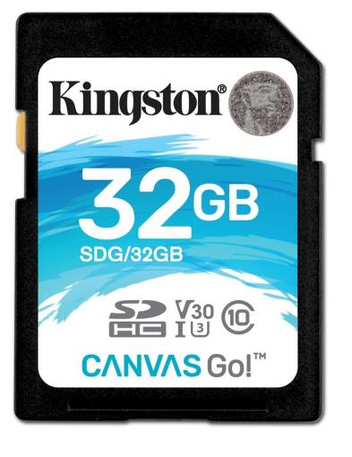 Kingston Canvas Go SDHC 32GB class 10 UHS-I U3 V30 (r90MB,w45MB) - Pamäťová karta SD