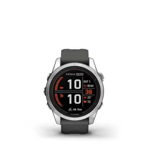 Garmin Fenix 7S Pro Solar, Silver Stainless Steel, Graphite Band - prémiové multišportové GPS hodinky