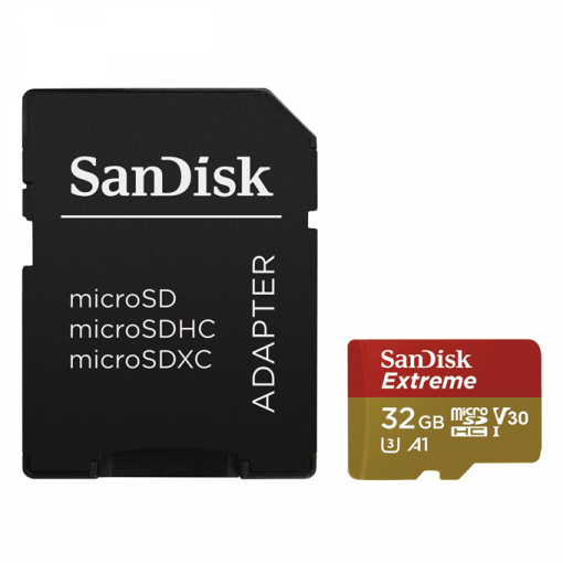SanDisk Extreme MicroSDHC 32GB A1 Class 10 UHS-I V30 (r100/w60) - Pamäťová karta + adaptér