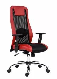 AN SANDER CE - kancelárska stolička so sieťovým operadlom, červená sieťka a koženka