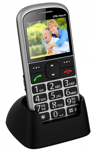CPA HALO 11 strieborný - Mobilný telefón s nabíjacím stojanom