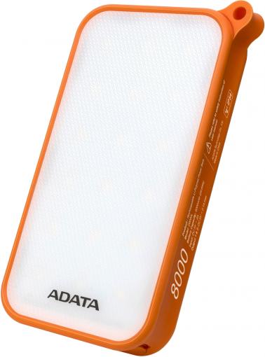 ADATA D8000L oranžový - Power bank 8000mAh / LED svetlo