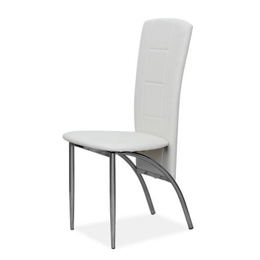 FINA BI - stolička jedálenská biela/chróm