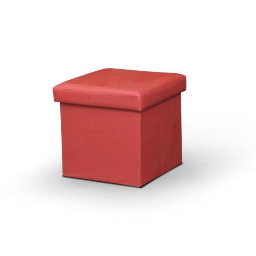 TELA NEW CERVENA - taburetka ekokoža červená 40x40x37cm