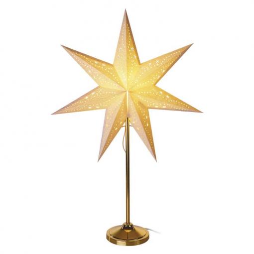 Emos LED hviezda papierová so zlatým stojanom zlatá 45cm, vnútorná - Vianočná dekorácia