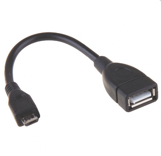 Emos USB A zásuvka - micro B vidlica OTG - redukcia MicroUSB 15cm