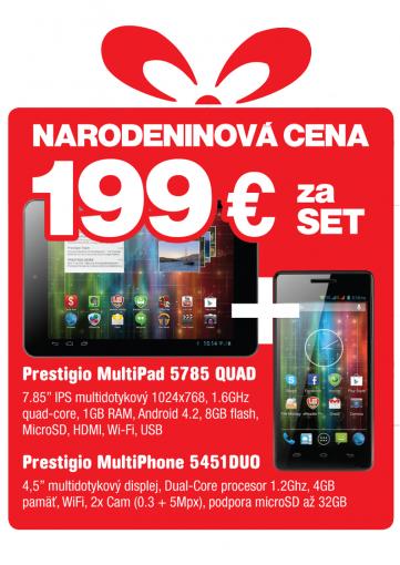 Prestigio 5785C QUAD  +  Prestigio MultiPhone 5451 DUO BLACK - 7,85" Tablet