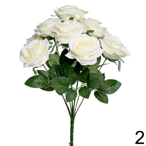 Kytica ruží BIELA 43cm - Umelé kvety