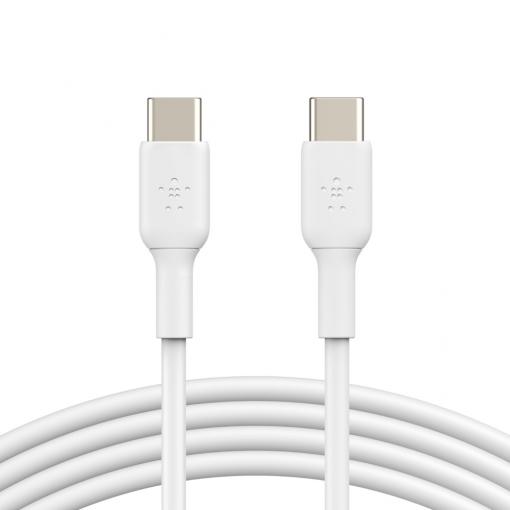 Belkin kábel USB-C to USB-C 2m opletený biely - prepojovací kábel USB-C