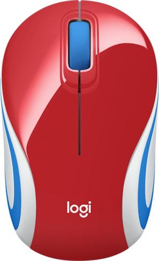 Logitech M187 mini červená - Wireless optická myš