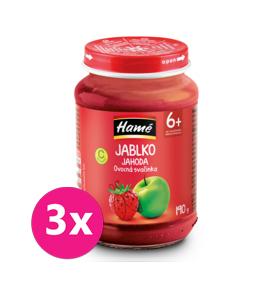 3x HAMÉ Príkrm ovocný Jahoda 190 g 6+