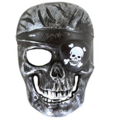 Lebka piráta s páskou cez oko - Karnevalová maska